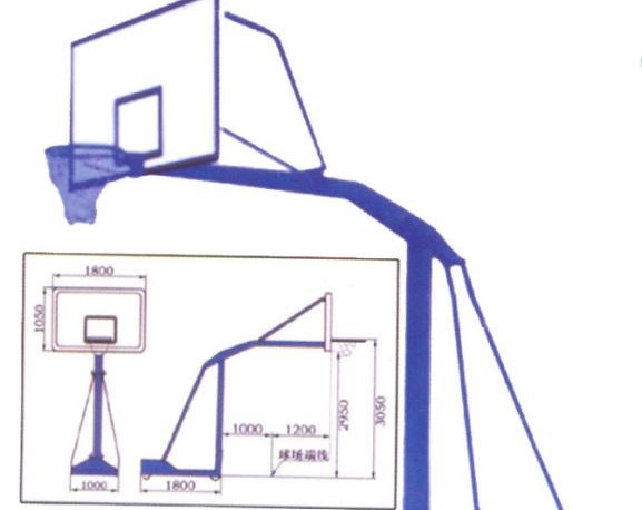 自制篮球架的尺寸图-【玉峰体育】